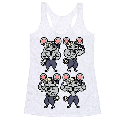 Muscle Mice Pattern Parody Racerback Tank