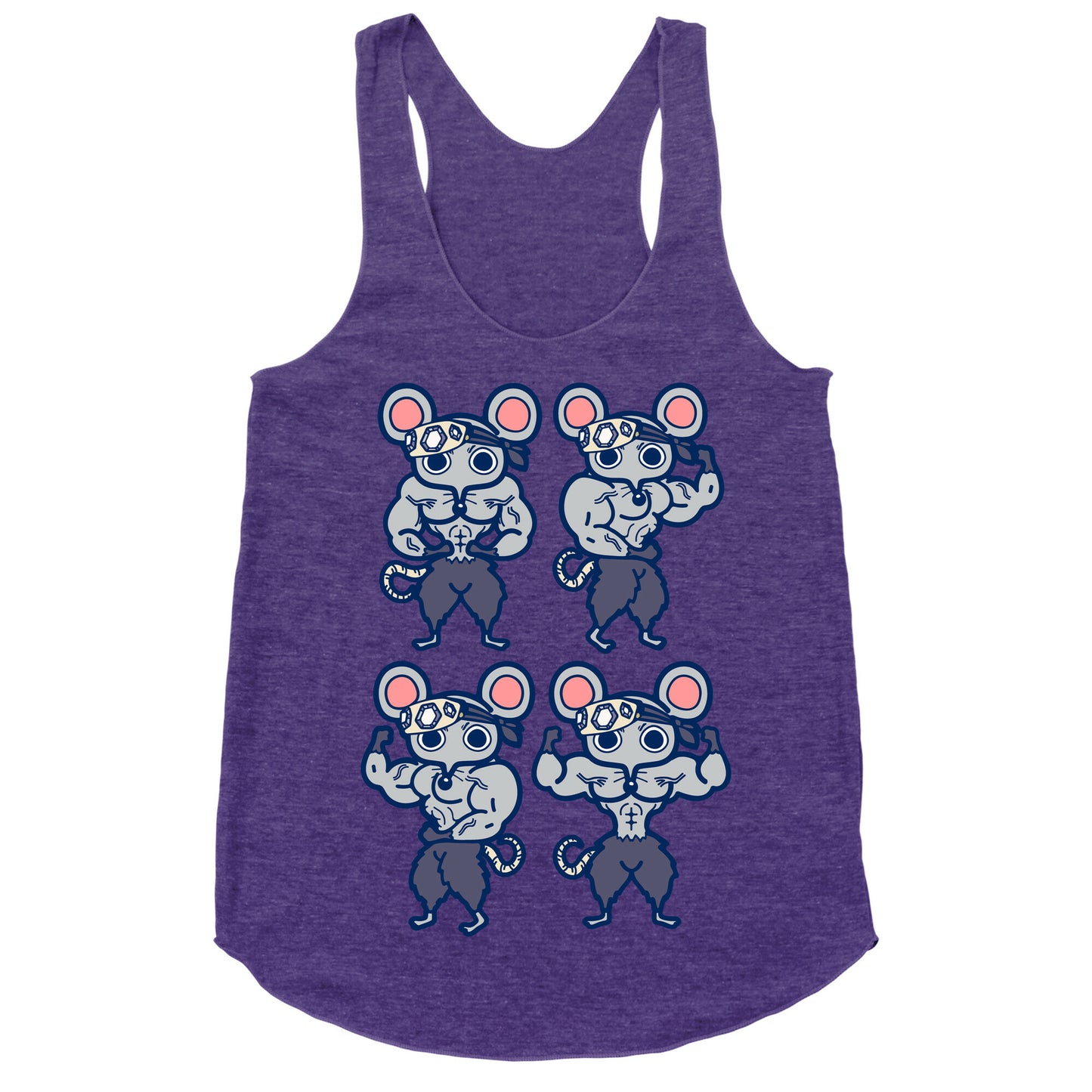 Muscle Mice Pattern Parody Racerback Tank