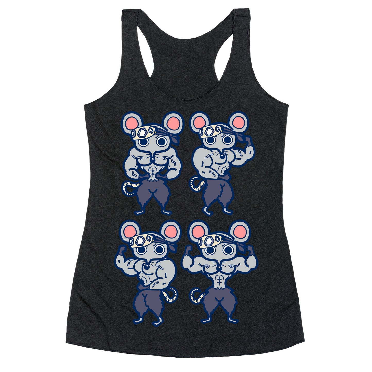 Muscle Mice Pattern Parody Racerback Tank