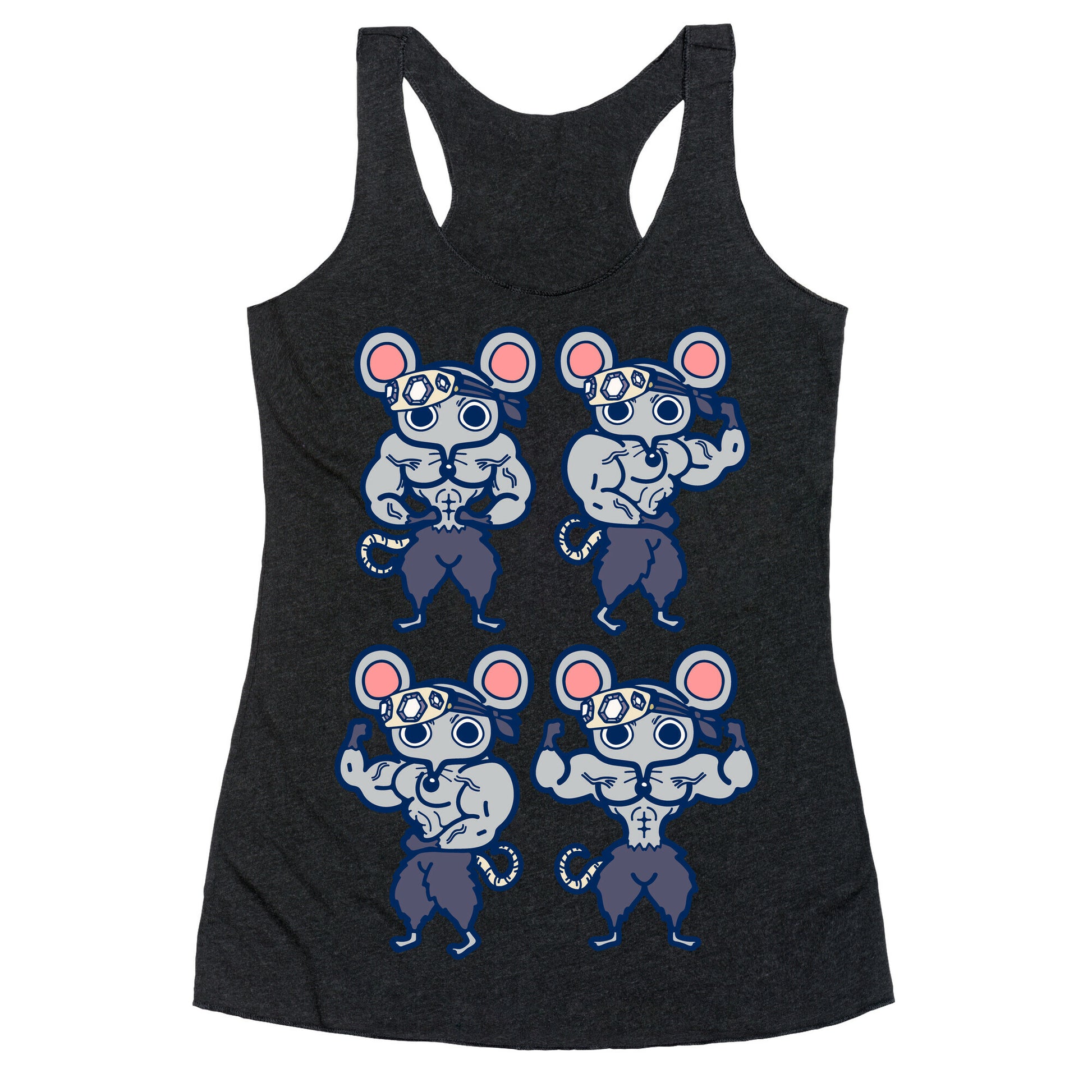 Muscle Mice Pattern Parody Racerback Tank