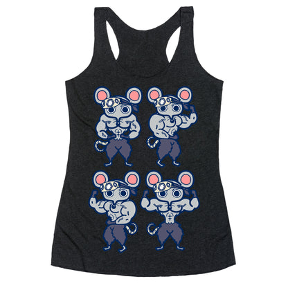 Muscle Mice Pattern Parody Racerback Tank