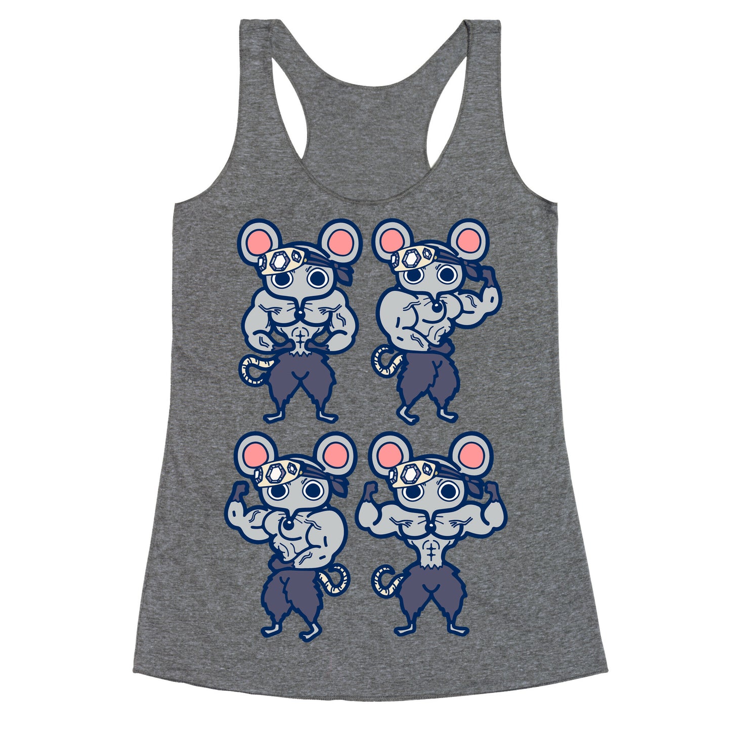Muscle Mice Pattern Parody Racerback Tank