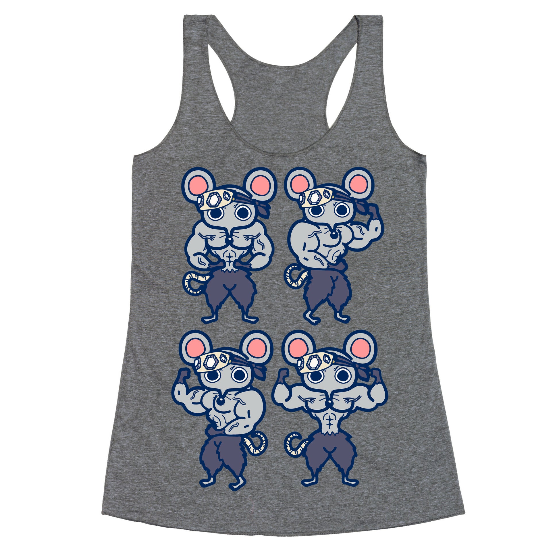 Muscle Mice Pattern Parody Racerback Tank