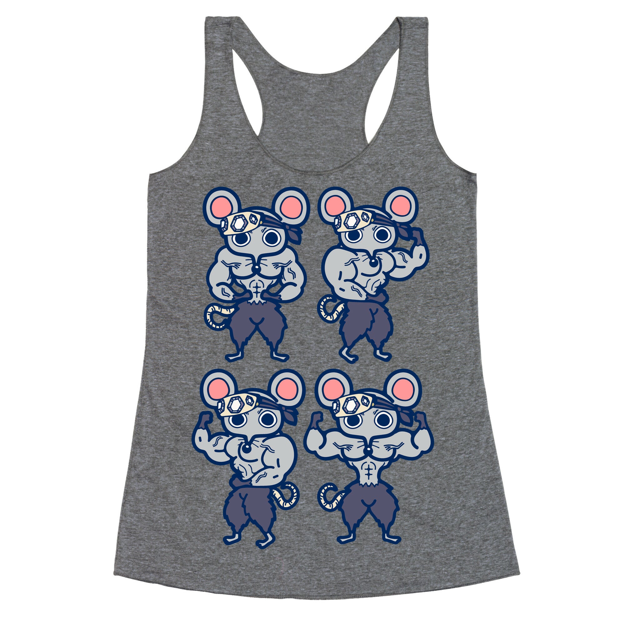 Muscle Mice Pattern Parody Racerback Tank