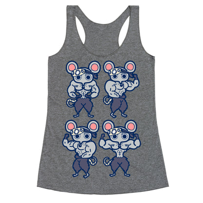 Muscle Mice Pattern Parody Racerback Tank