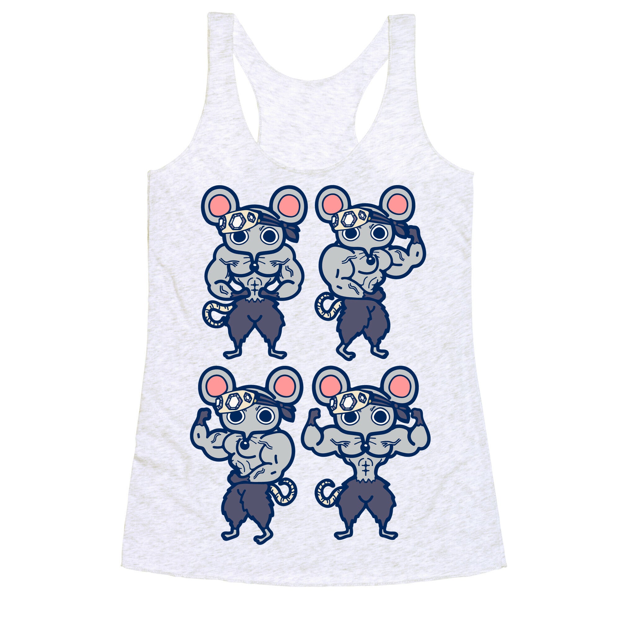 Muscle Mice Pattern Parody Racerback Tank