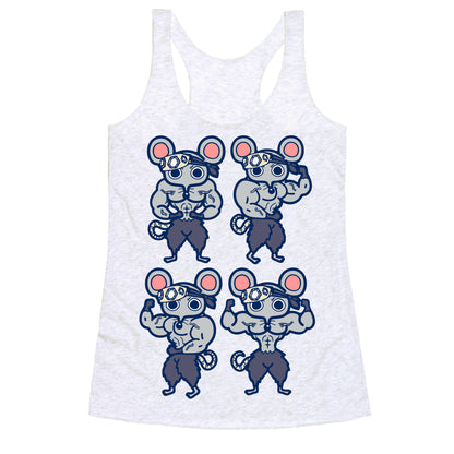 Muscle Mice Pattern Parody Racerback Tank