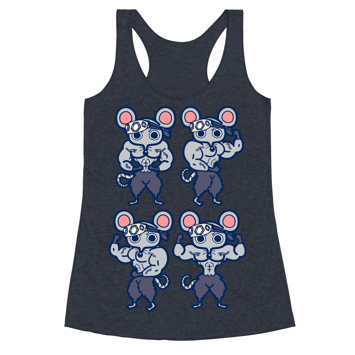 Muscle Mice Pattern Parody Racerback Tank