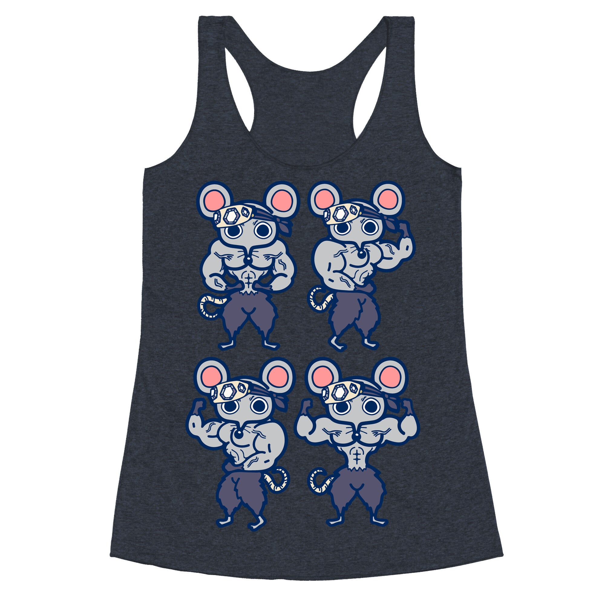 Muscle Mice Pattern Parody Racerback Tank
