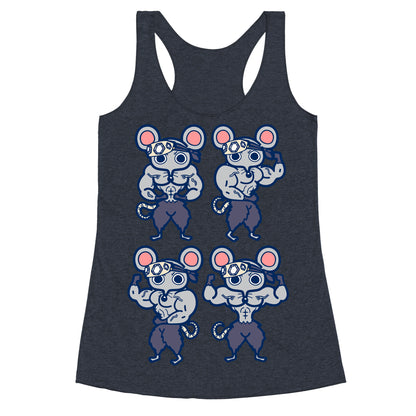 Muscle Mice Pattern Parody Racerback Tank