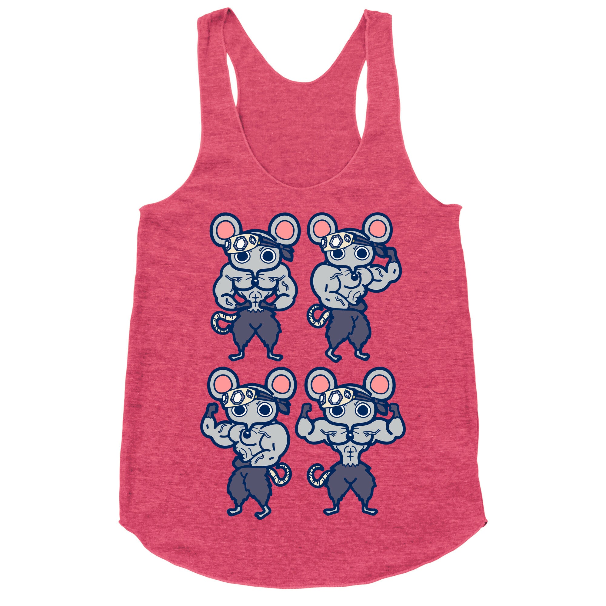 Muscle Mice Pattern Parody Racerback Tank