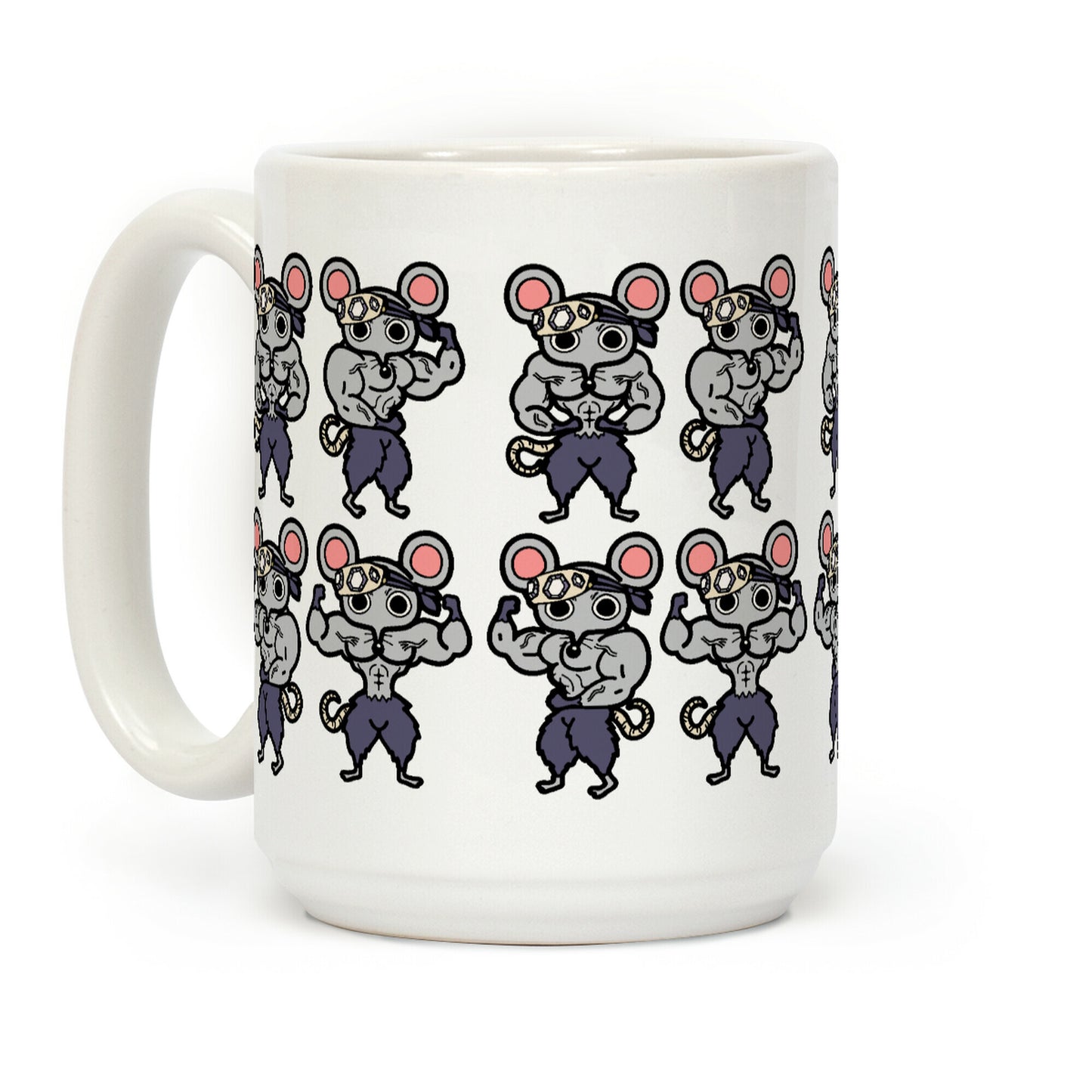 Muscle Mice Pattern Parody Coffee Mug