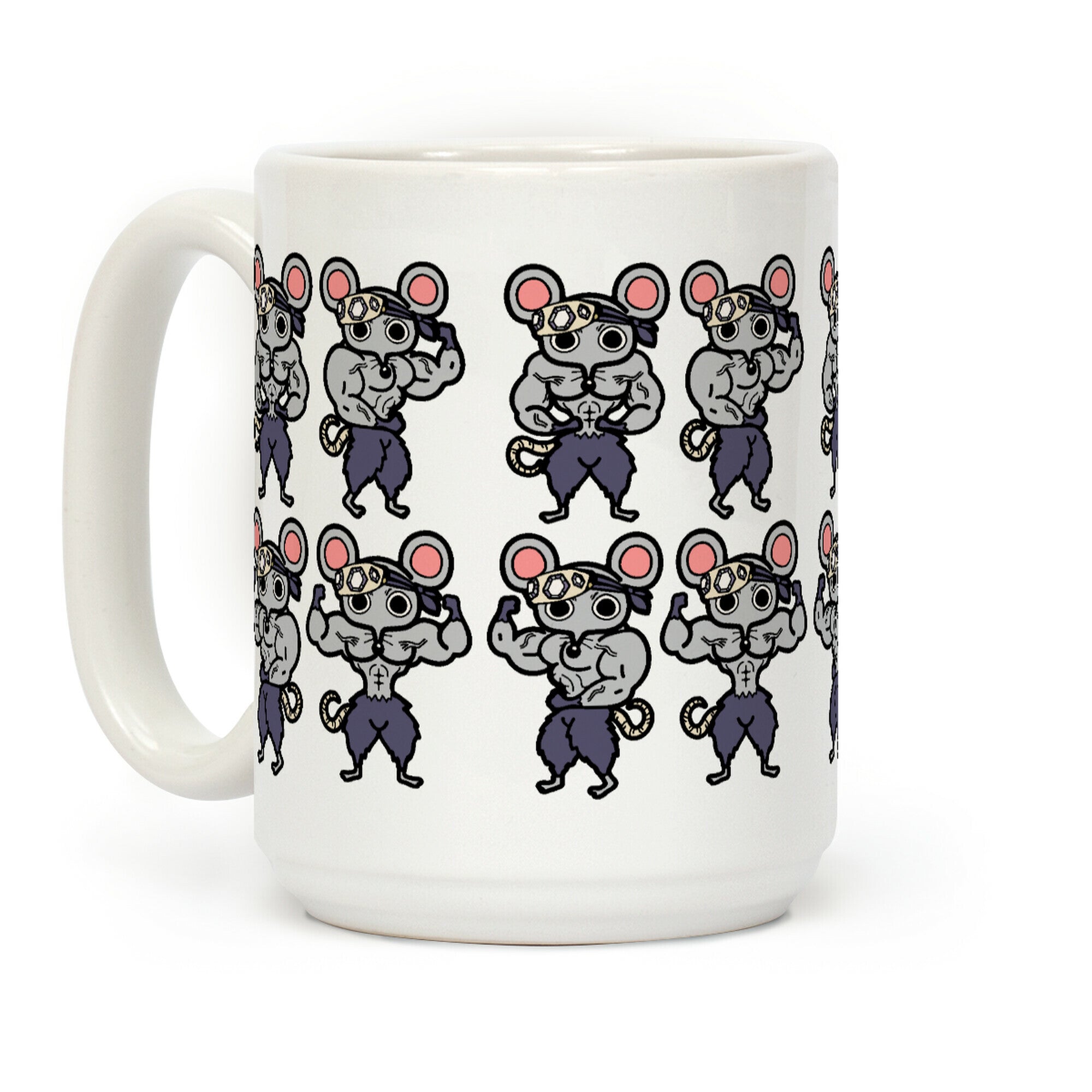 Muscle Mice Pattern Parody Coffee Mug