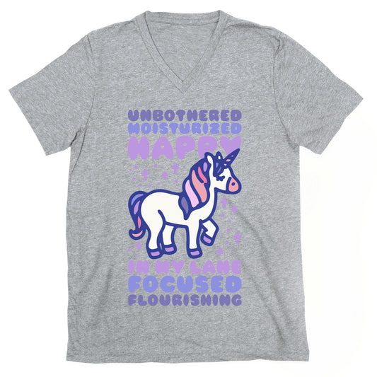 Unbothered Moisturized Happy Unicorn V-Neck