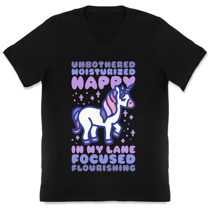 Unbothered Moisturized Happy Unicorn V-Neck