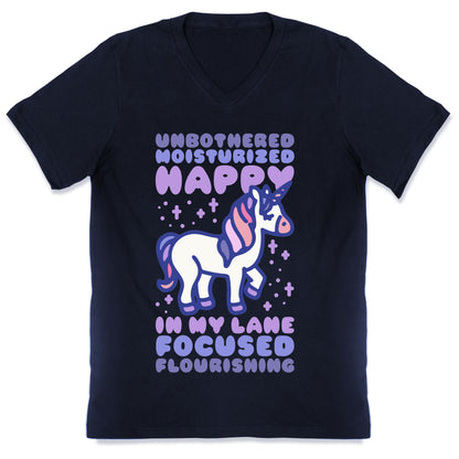 Unbothered Moisturized Happy Unicorn V-Neck