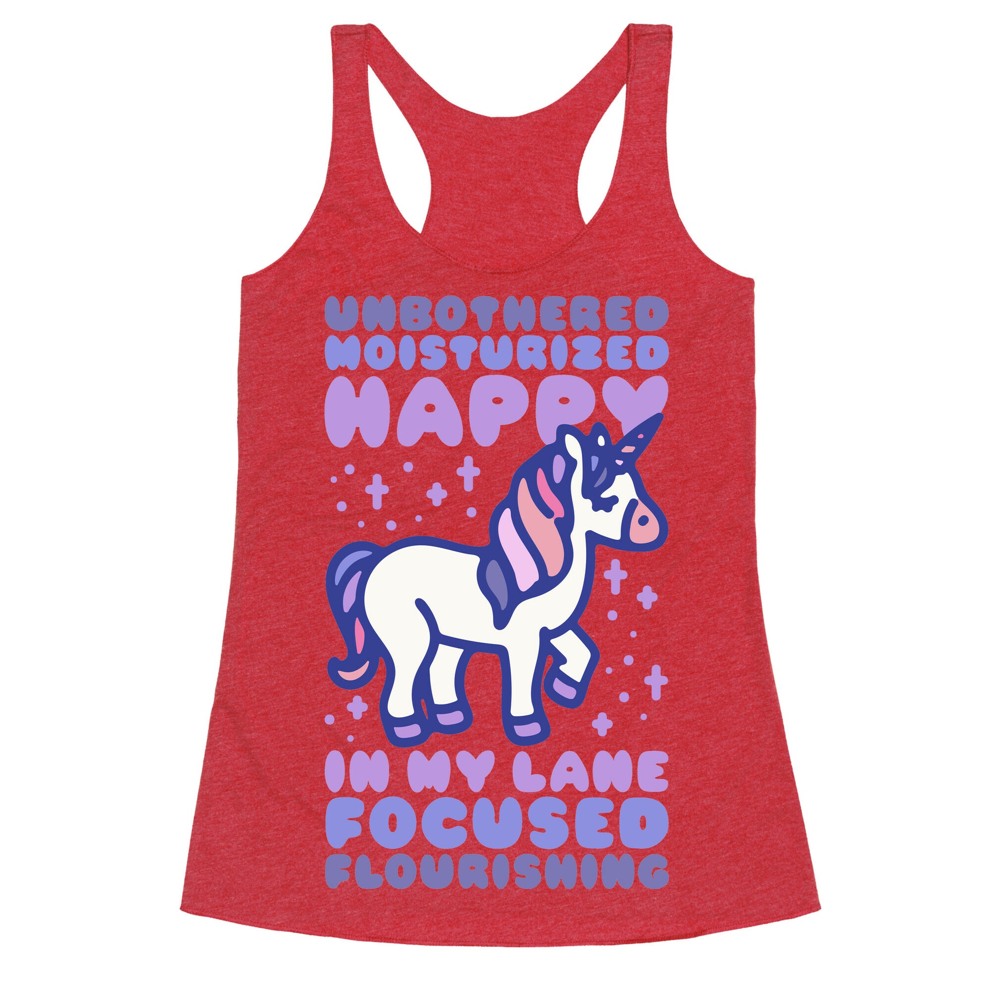 Unbothered Moisturized Happy Unicorn Racerback Tank