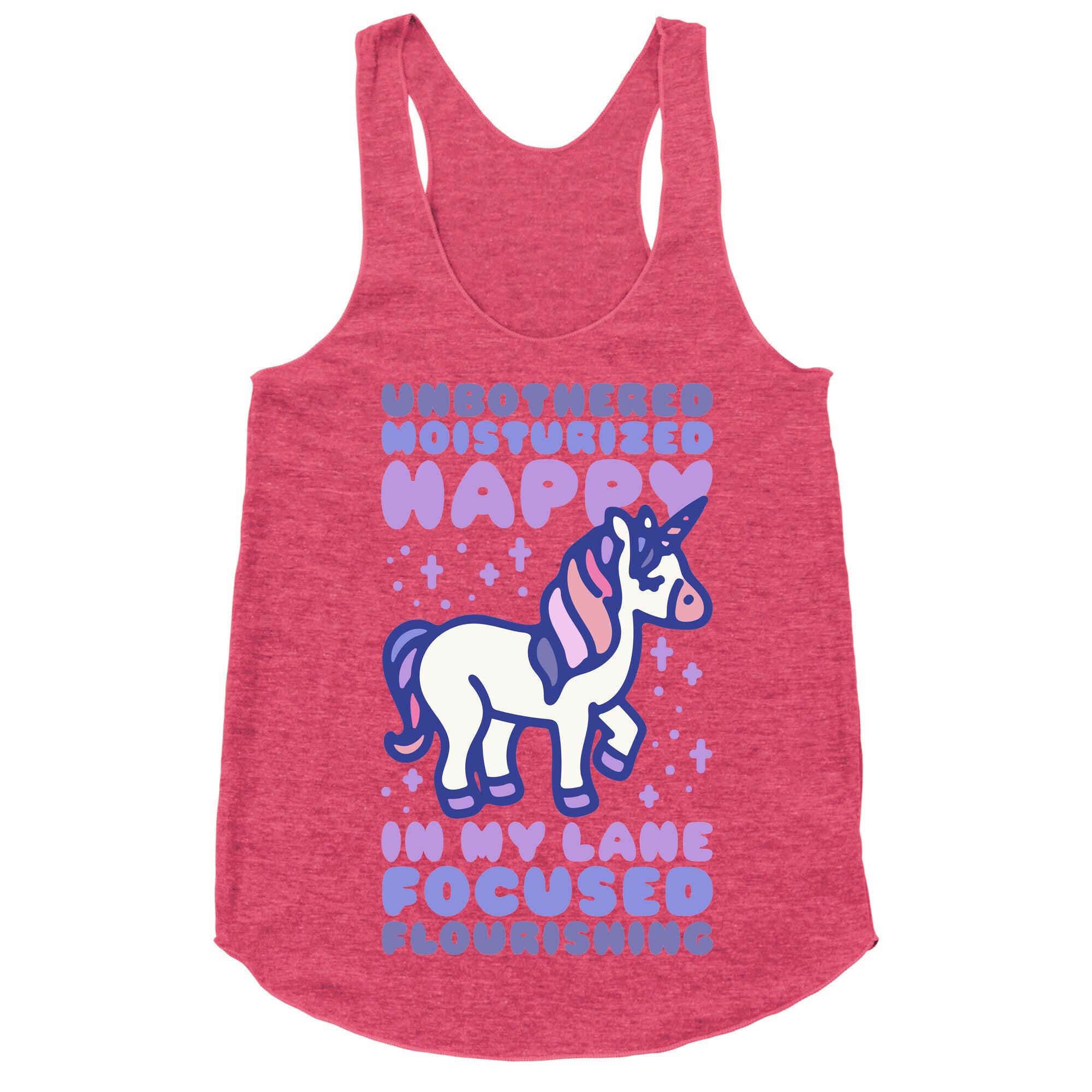 Unbothered Moisturized Happy Unicorn Racerback Tank