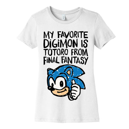 My Favorite Digimon Is Totoro From Final Fantasy Parody Women's Cotton Tee