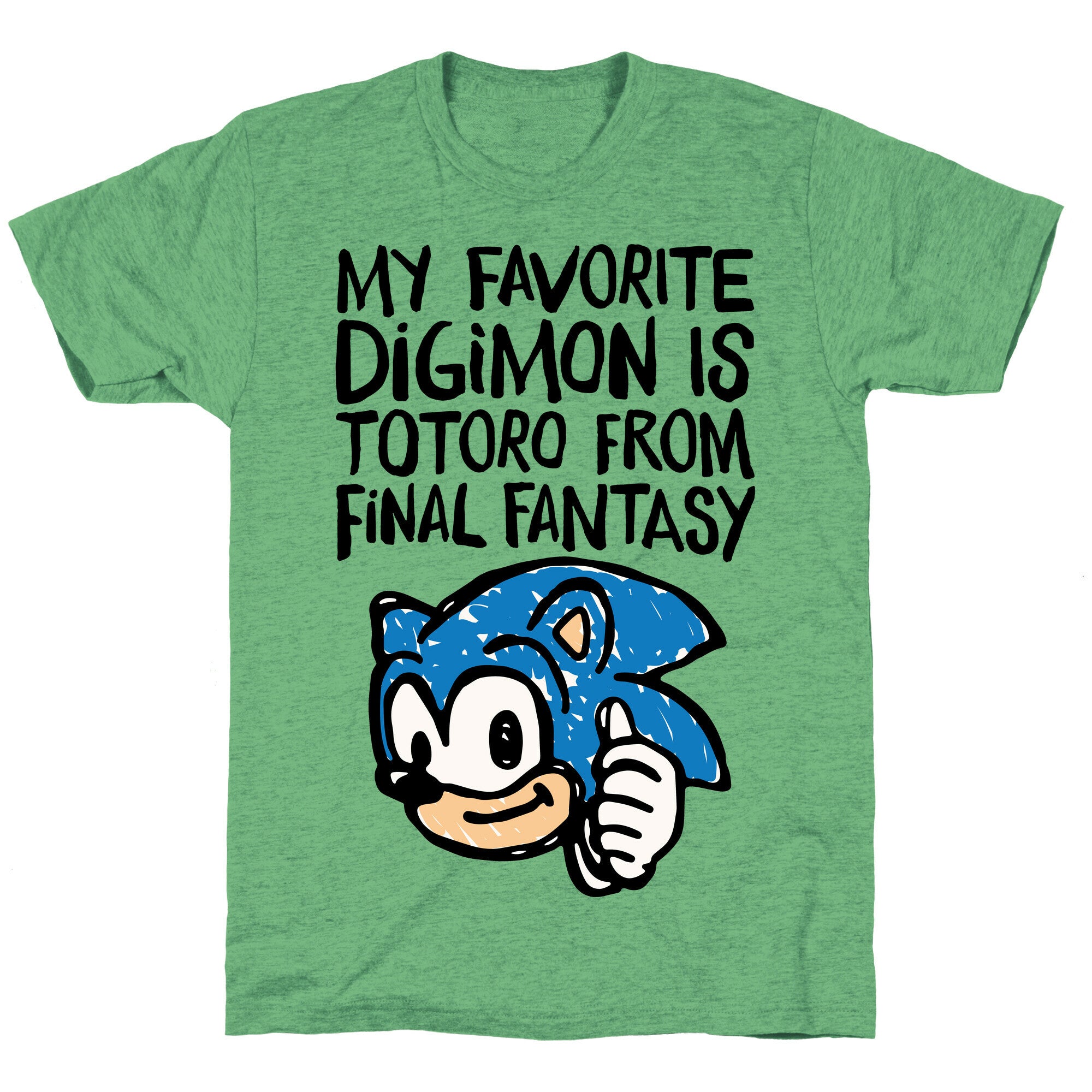 My Favorite Digimon Is Totoro From Final Fantasy Parody Unisex Triblend Tee