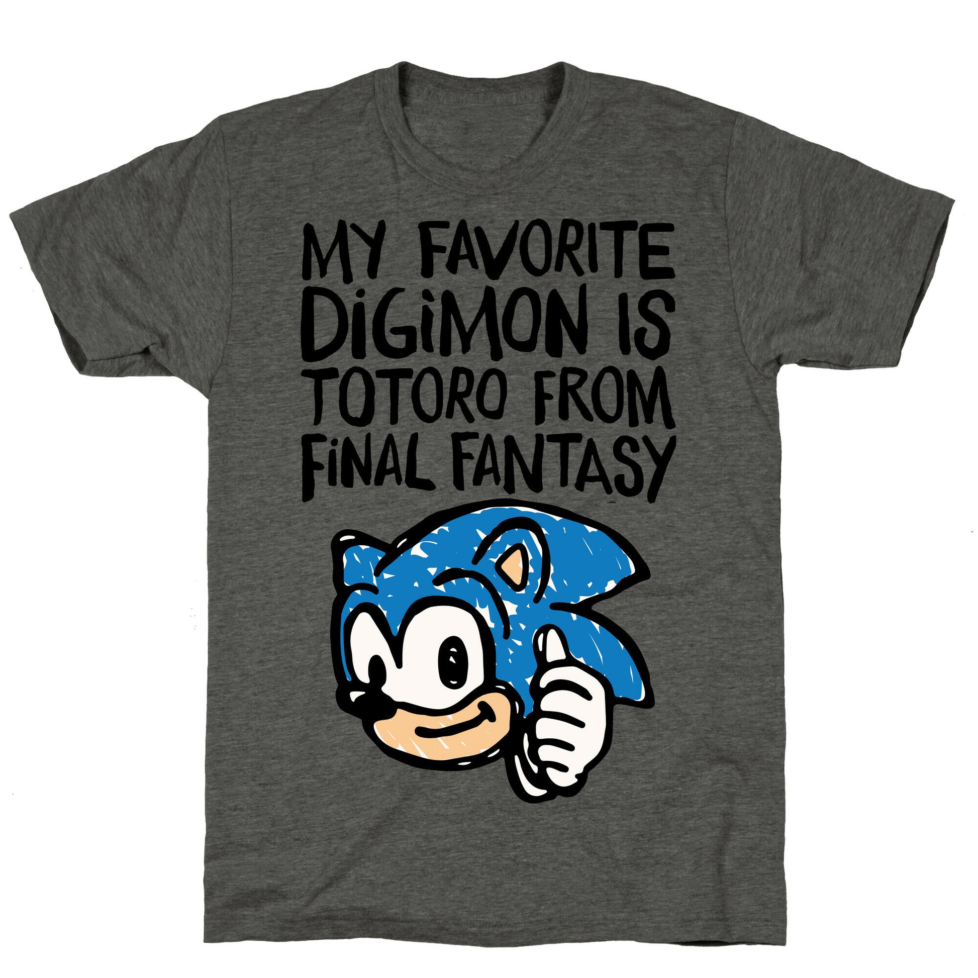 My Favorite Digimon Is Totoro From Final Fantasy Parody Unisex Triblend Tee