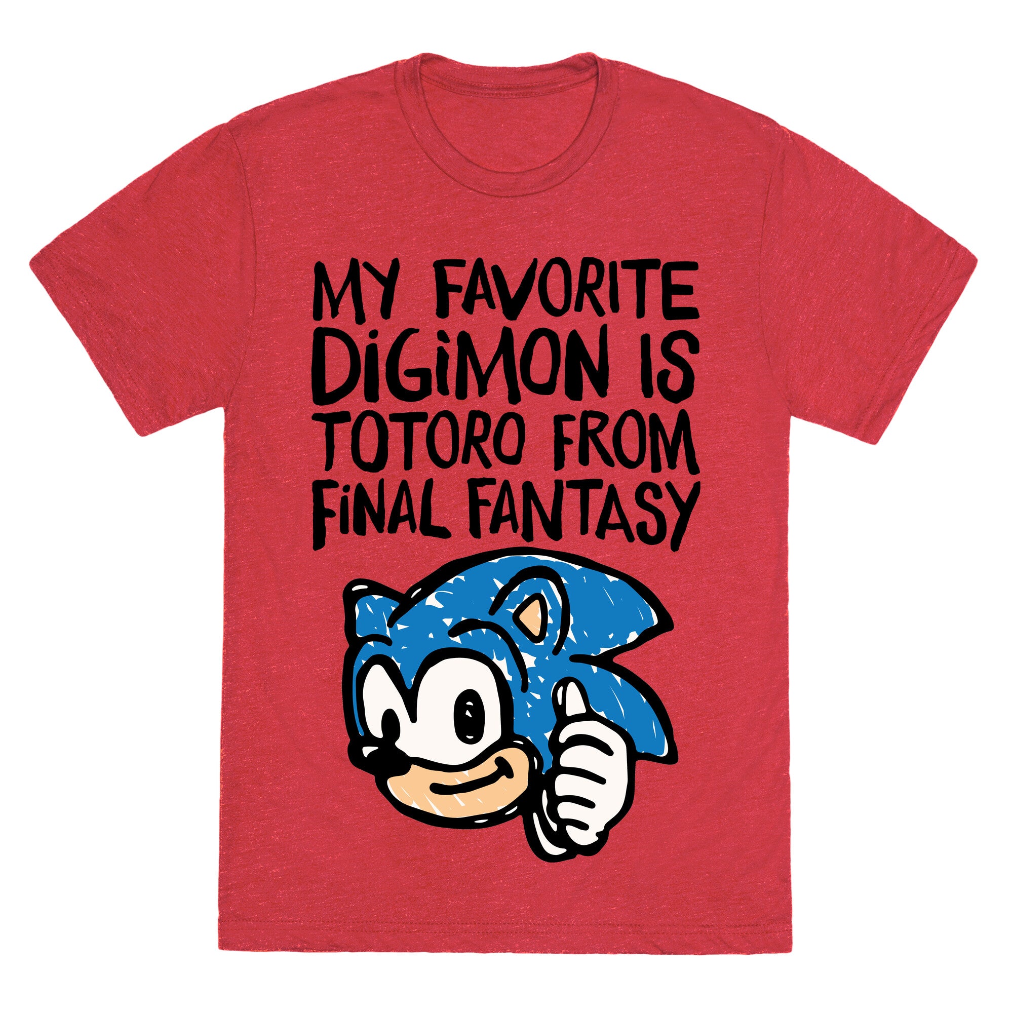 My Favorite Digimon Is Totoro From Final Fantasy Parody Unisex Triblend Tee