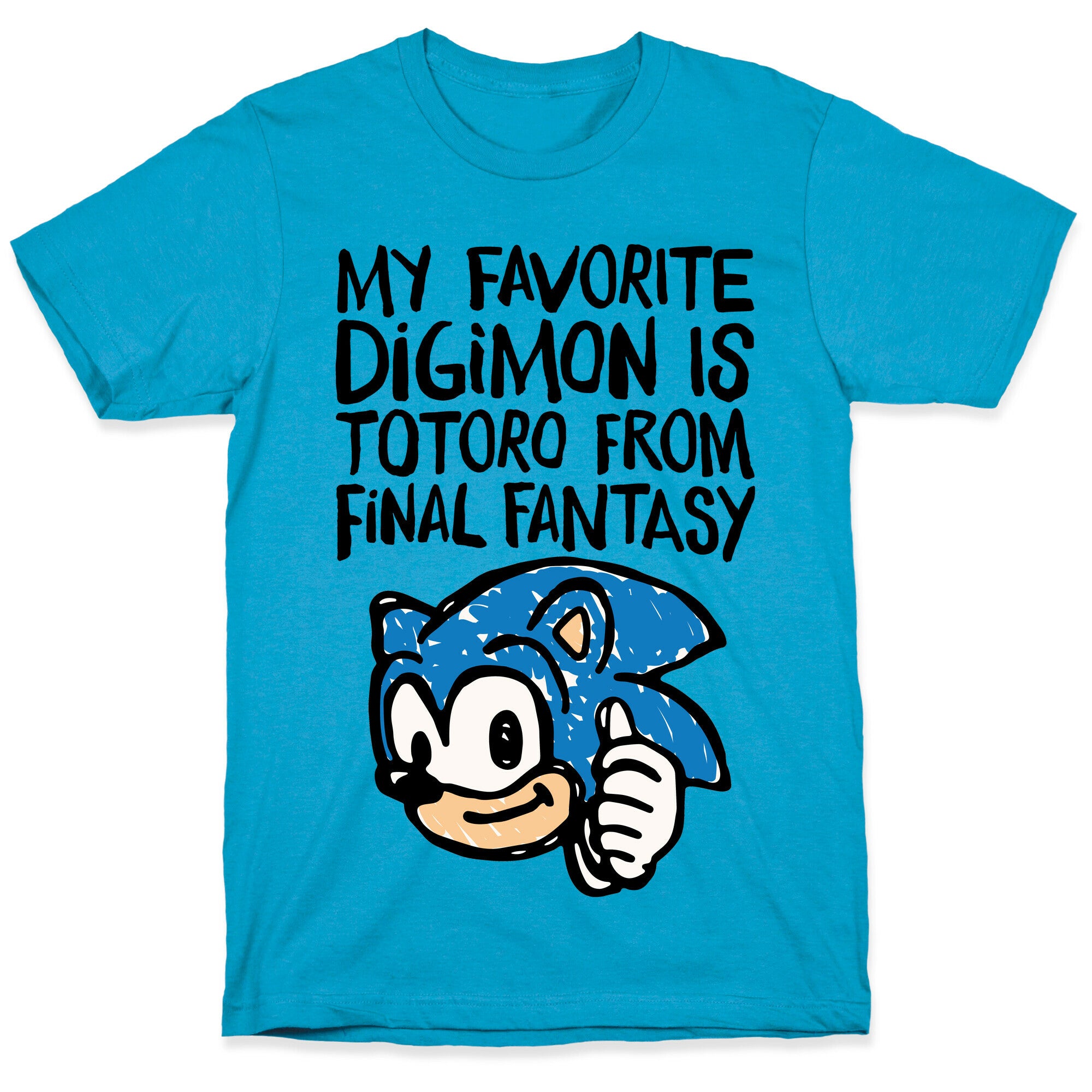 My Favorite Digimon Is Totoro From Final Fantasy Parody Unisex Triblend Tee