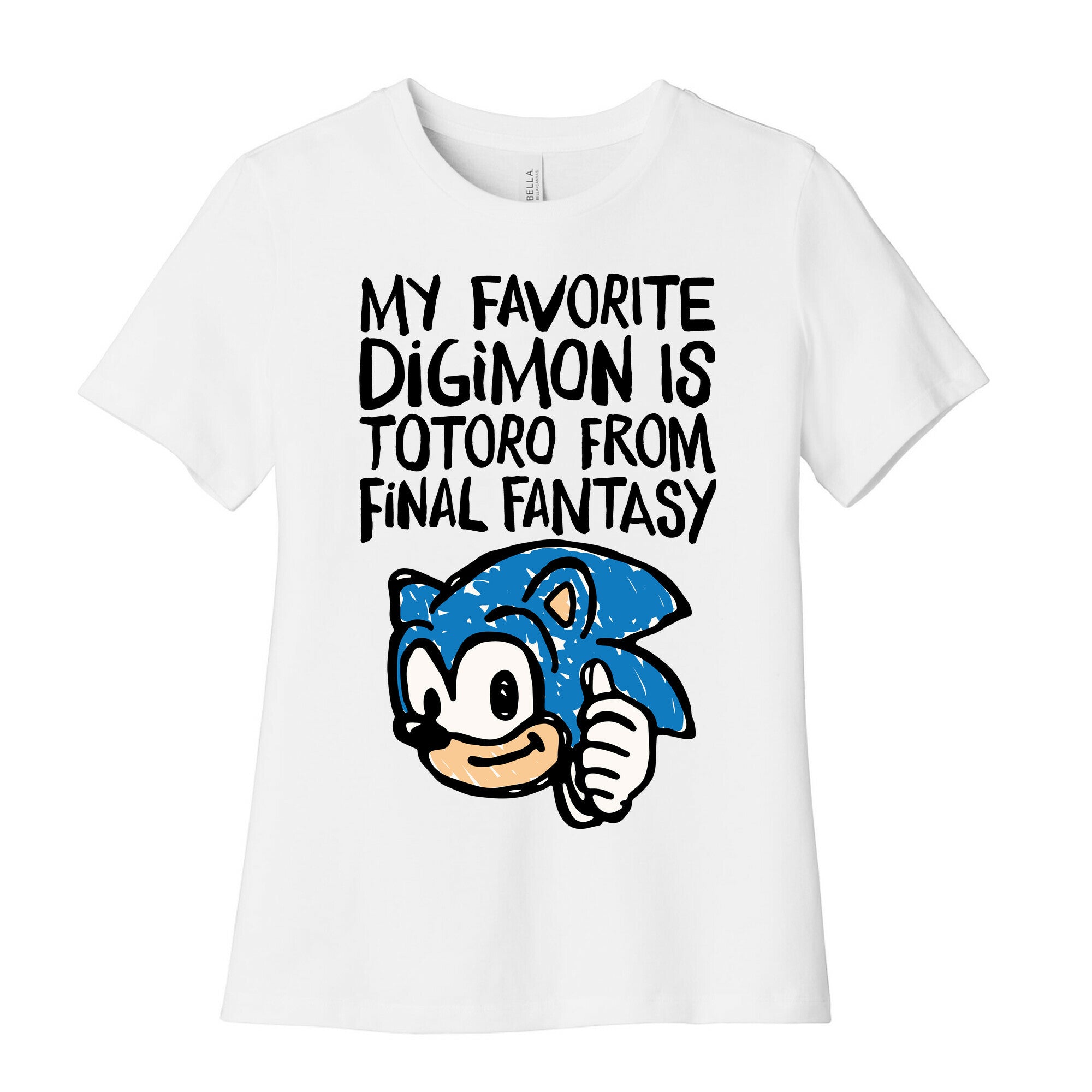 My Favorite Digimon Is Totoro From Final Fantasy Parody Women's Cotton Tee