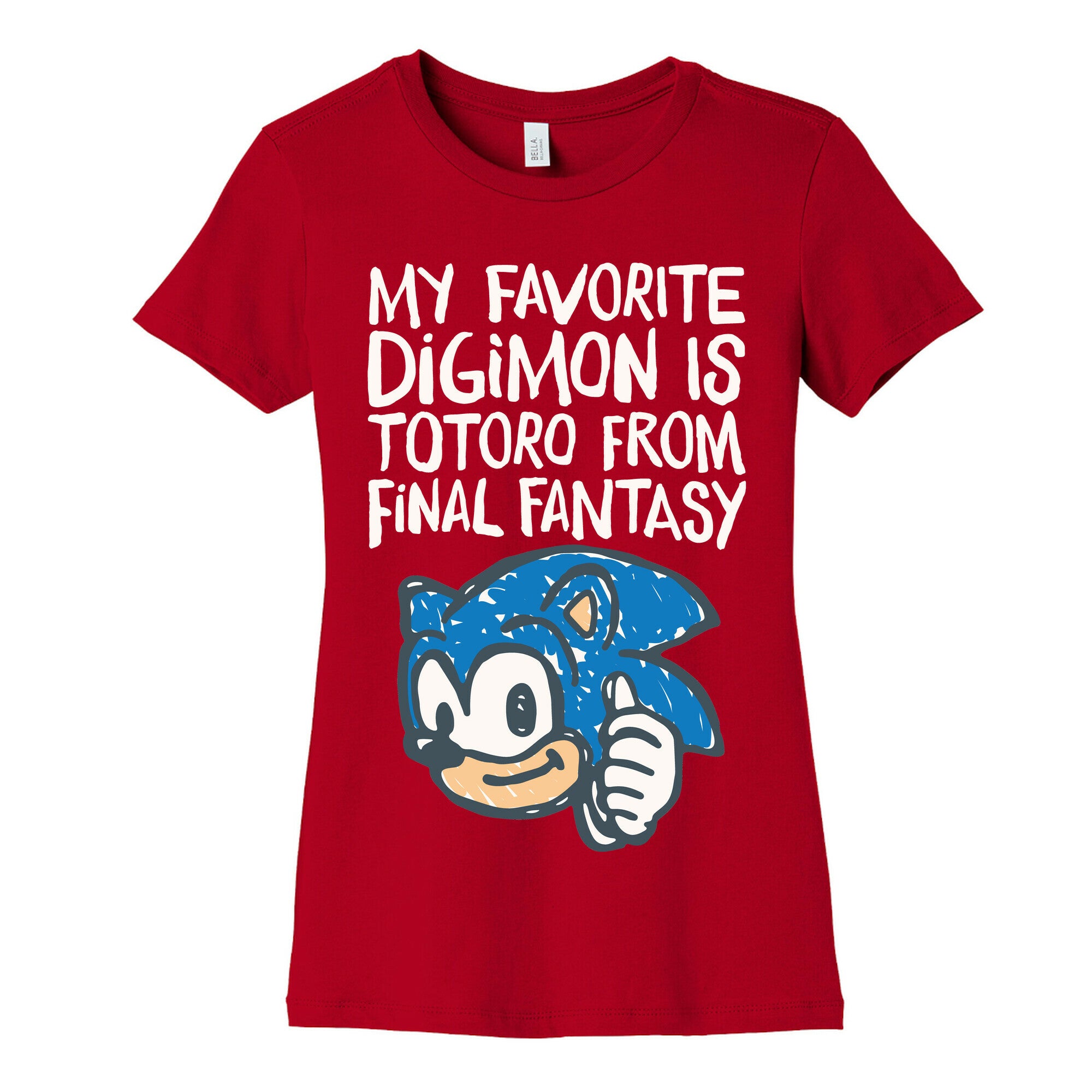 My Favorite Digimon Is Totoro From Final Fantasy Parody Women's Cotton Tee
