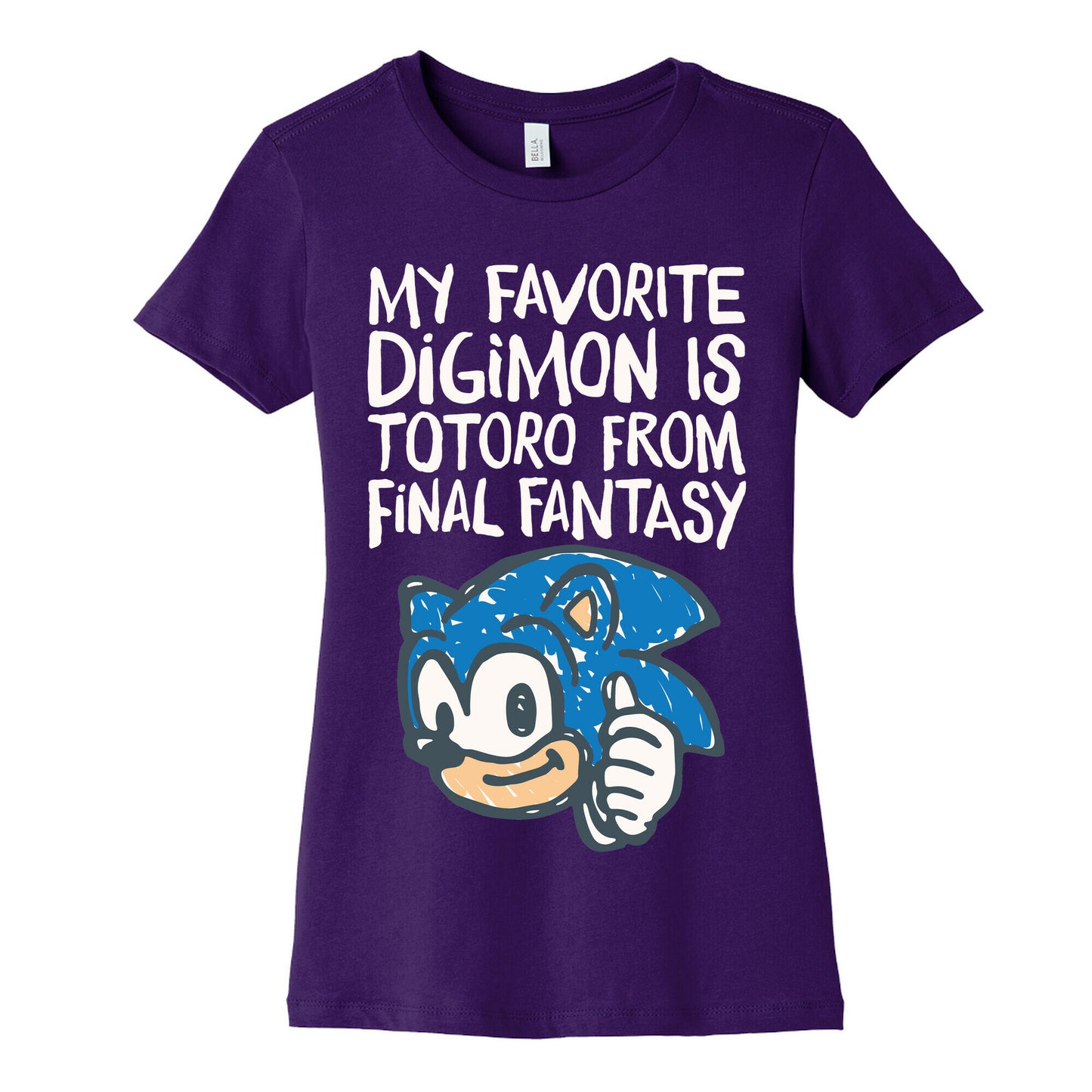 My Favorite Digimon Is Totoro From Final Fantasy Parody Women's Cotton Tee