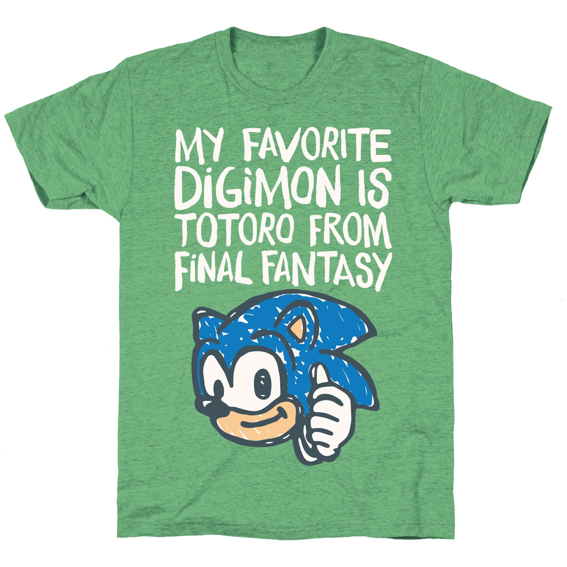 My Favorite Digimon Is Totoro From Final Fantasy Parody Unisex Triblend Tee