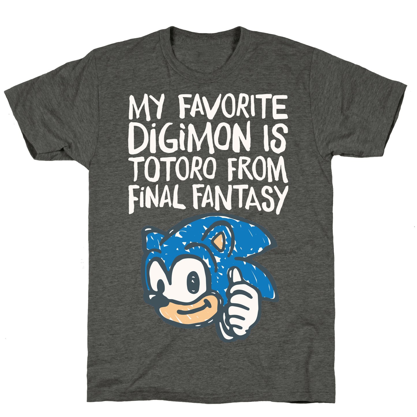 My Favorite Digimon Is Totoro From Final Fantasy Parody Unisex Triblend Tee