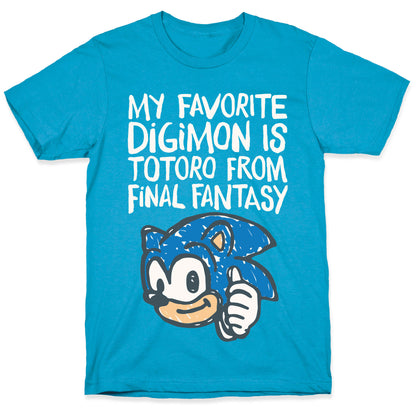 My Favorite Digimon Is Totoro From Final Fantasy Parody Unisex Triblend Tee