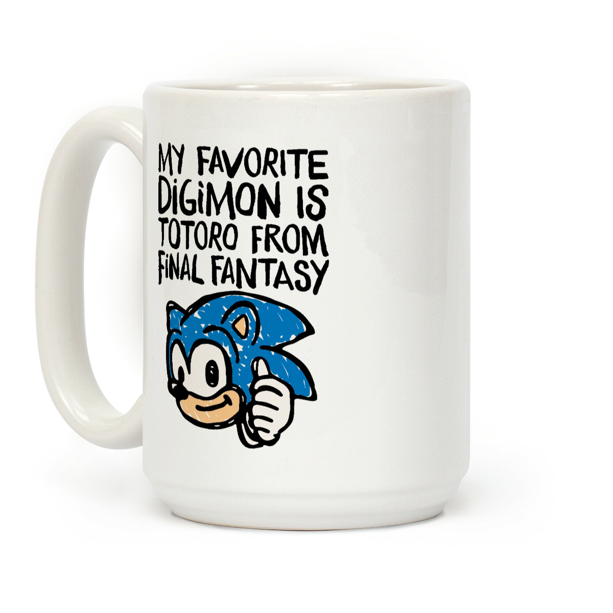 My Favorite Digimon Is Totoro From Final Fantasy Parody Coffee Mug