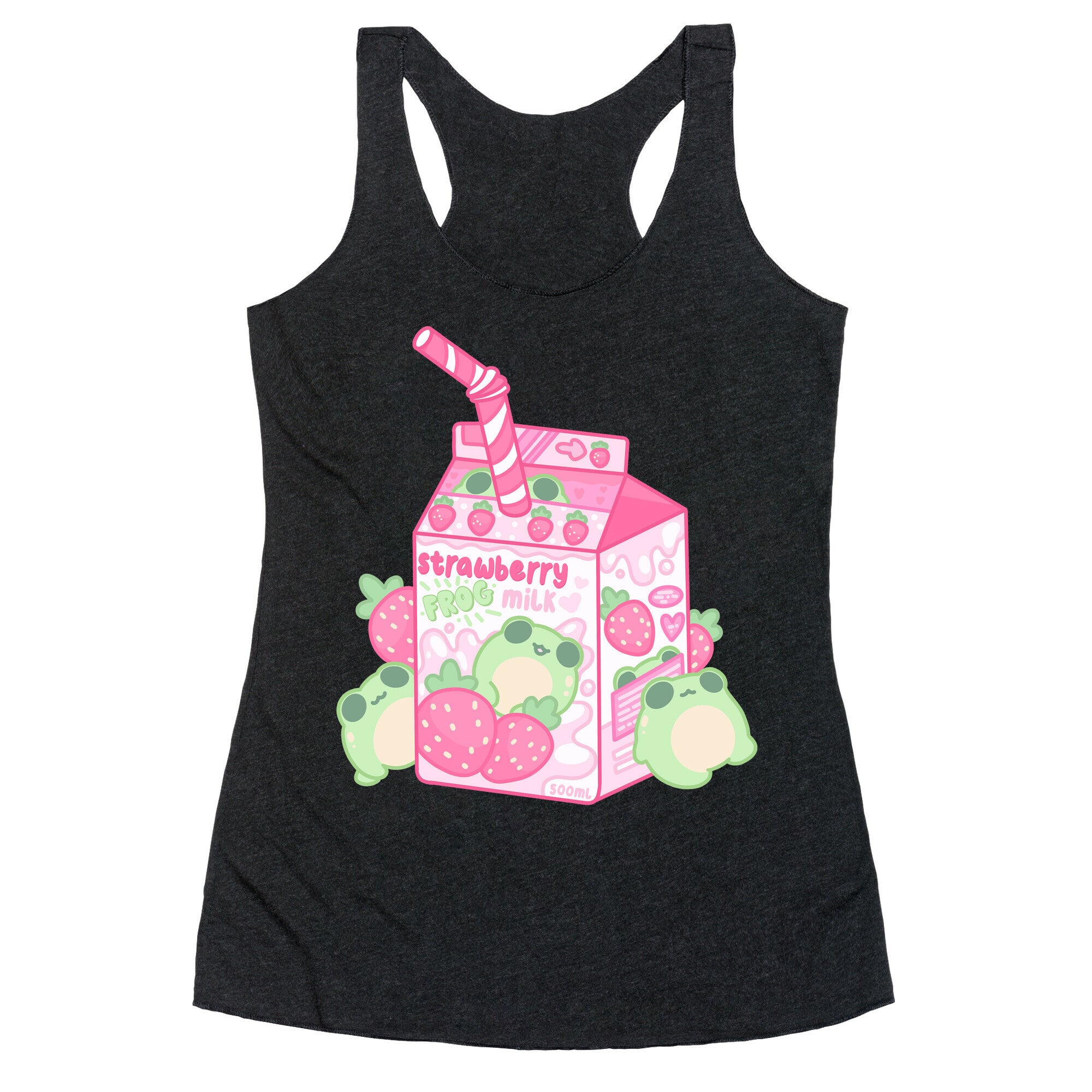 Kawaii Strawberry Frog Milk Racerback Tank