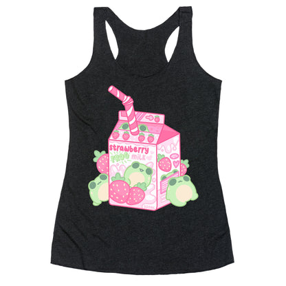 Kawaii Strawberry Frog Milk Racerback Tank