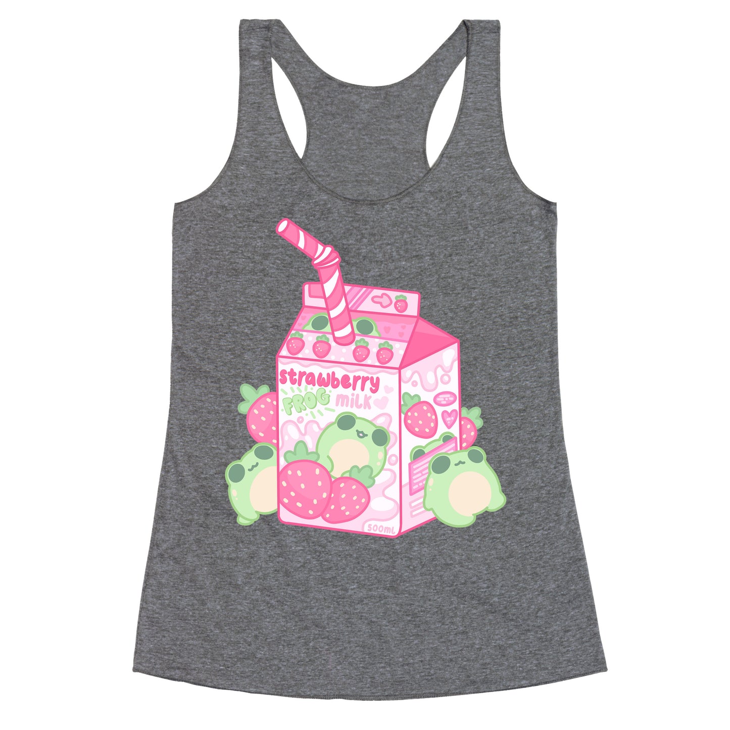 Kawaii Strawberry Frog Milk Racerback Tank