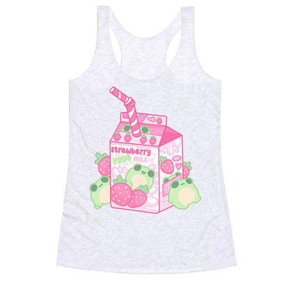 Kawaii Strawberry Frog Milk Racerback Tank