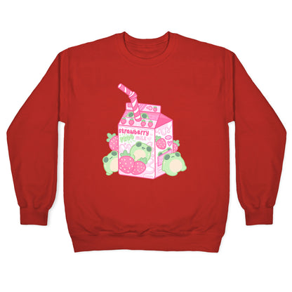 Kawaii Strawberry Frog Milk Crewneck Sweatshirt
