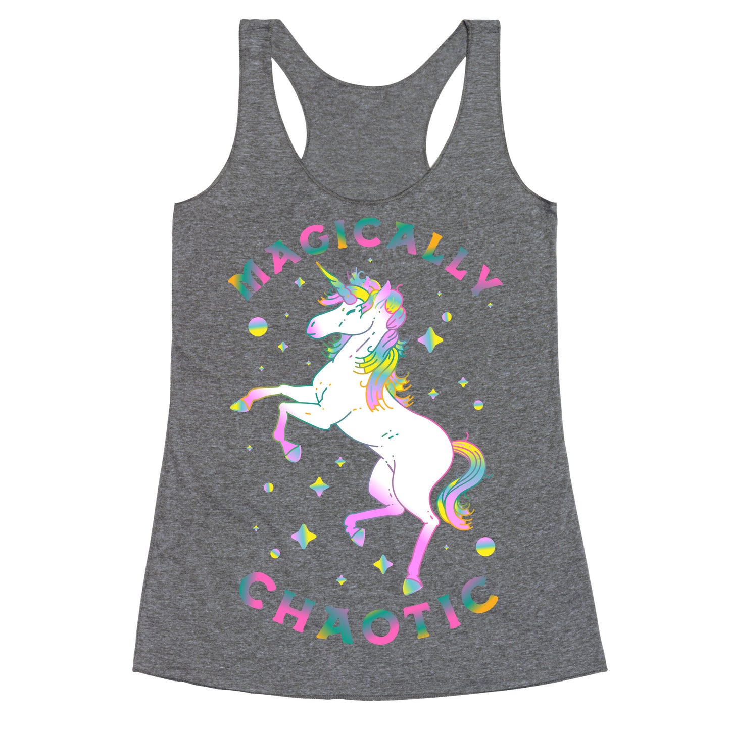 Magically Chaotic Unicorn Racerback Tank