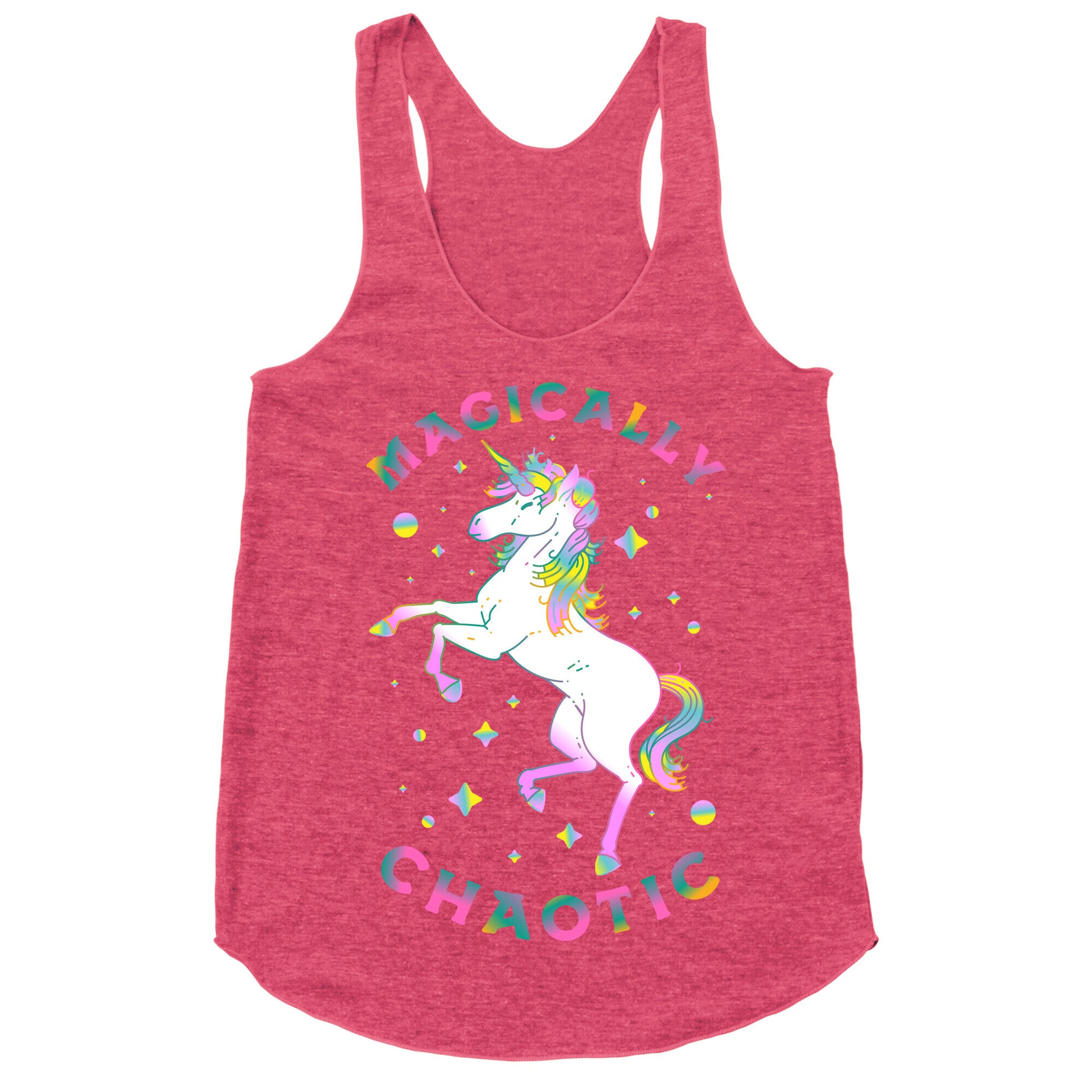 Magically Chaotic Unicorn Racerback Tank