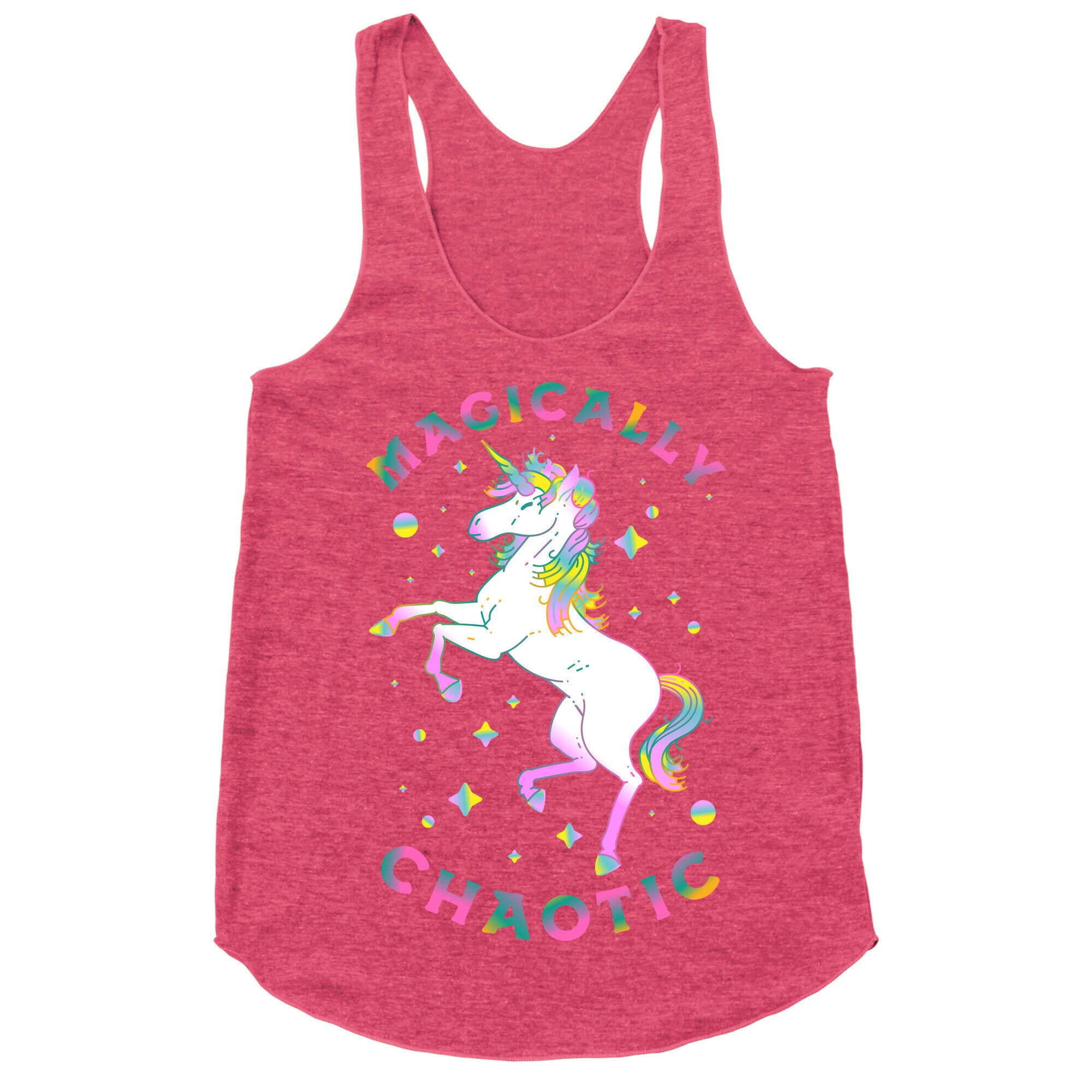 Magically Chaotic Unicorn Racerback Tank