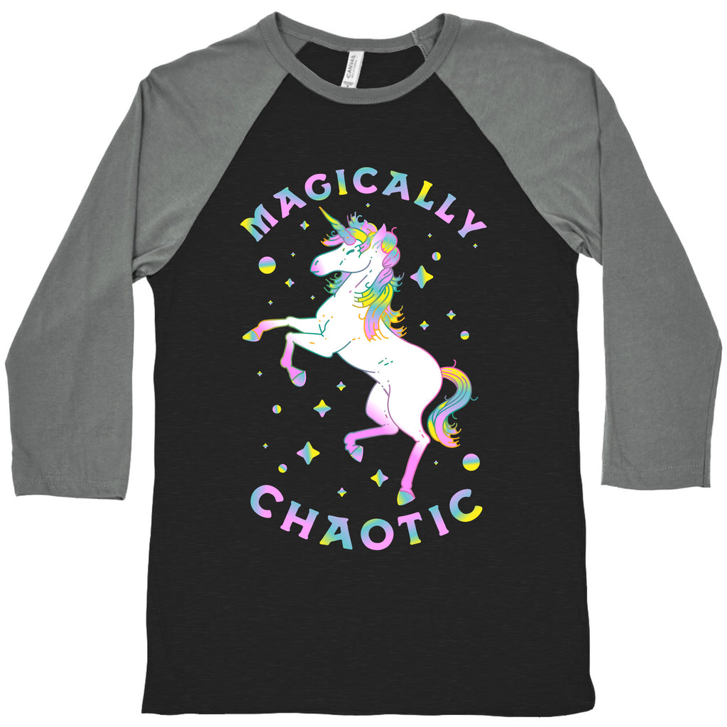 Magically Chaotic Unicorn Baseball Tee