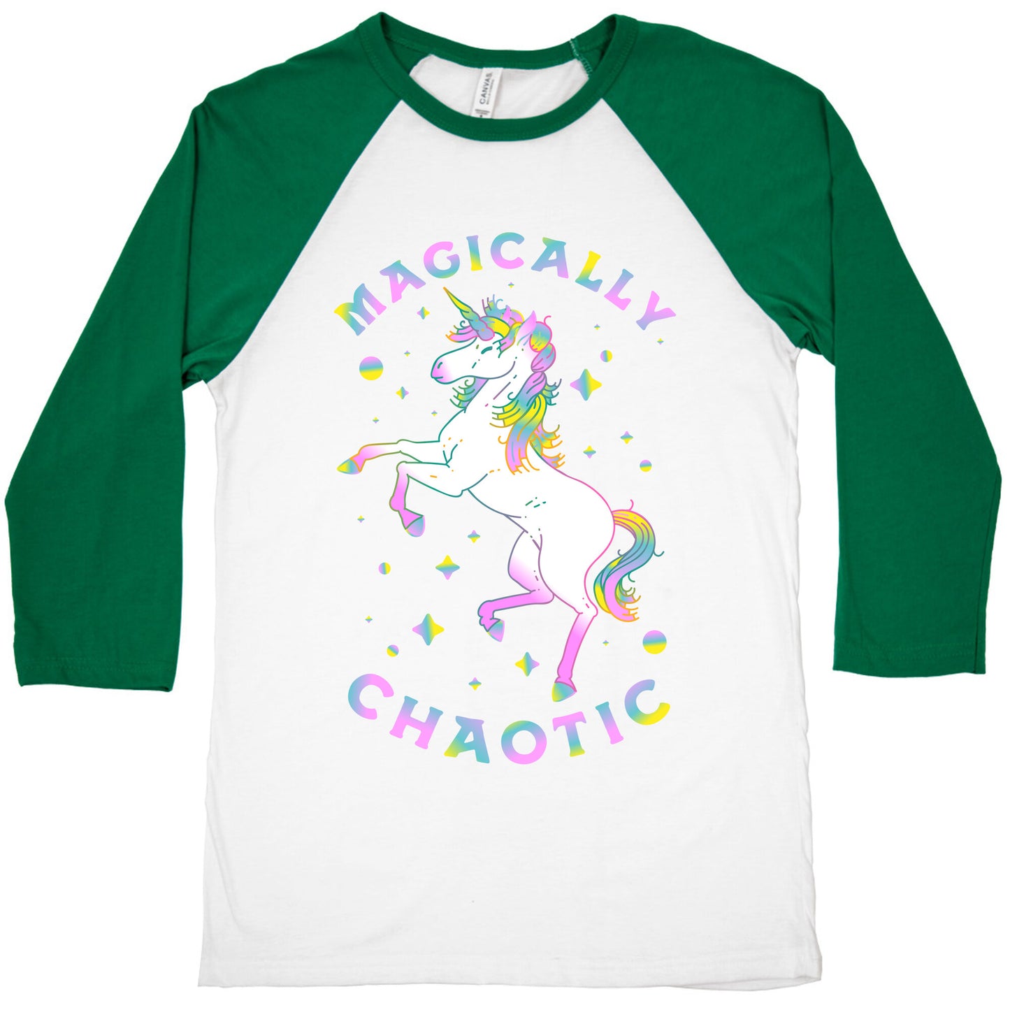 Magically Chaotic Unicorn Baseball Tee