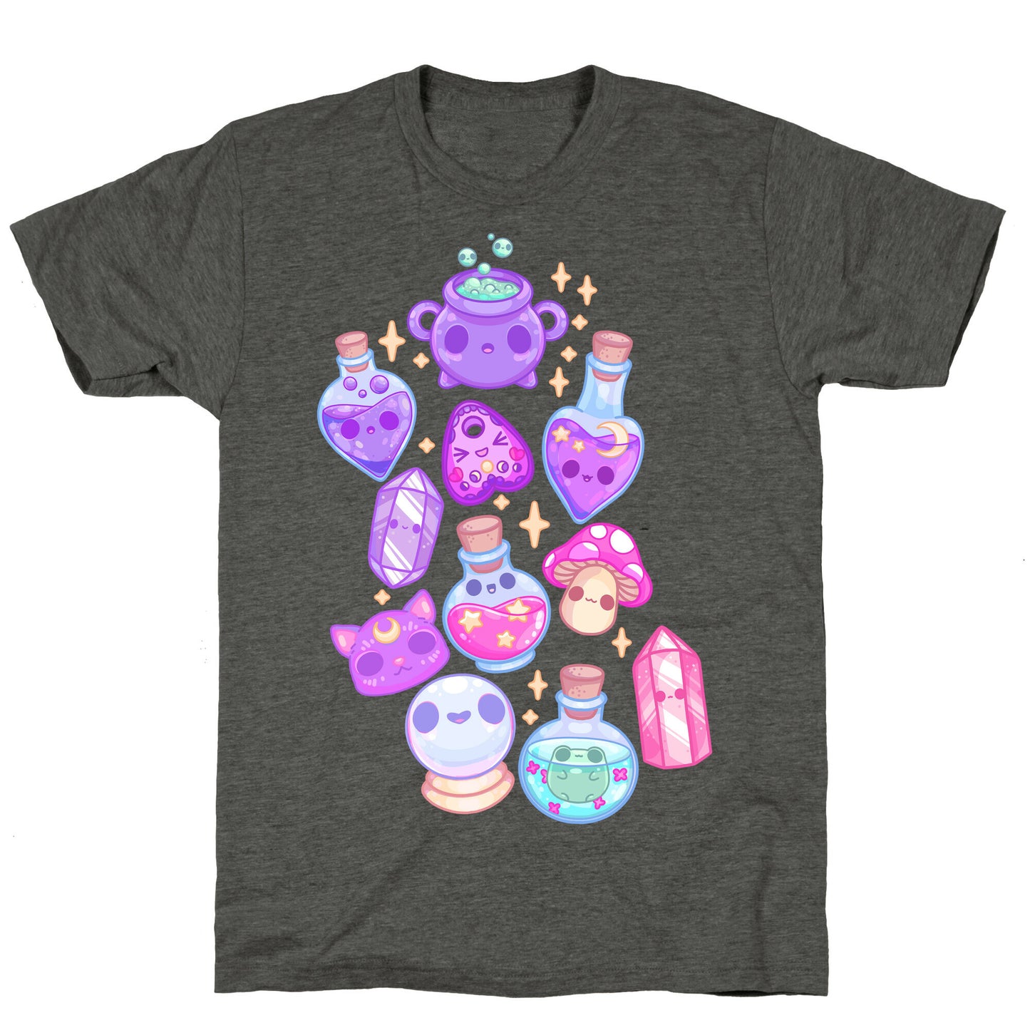 Kawaii Witchy Pattern Unisex Triblend Tee