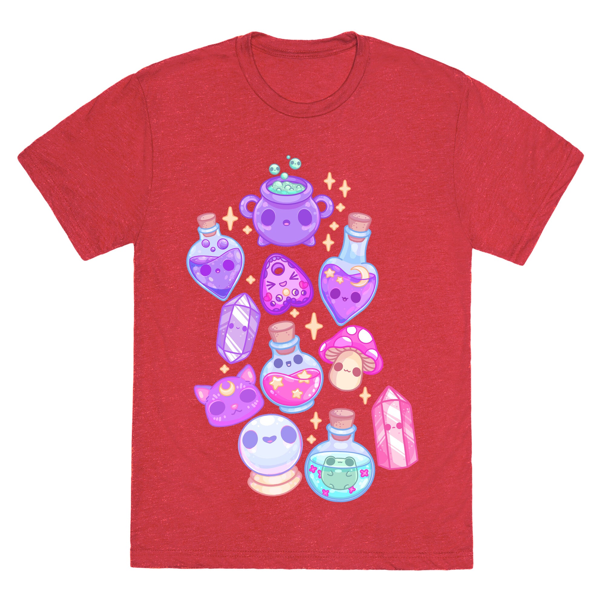 Kawaii Witchy Pattern Unisex Triblend Tee