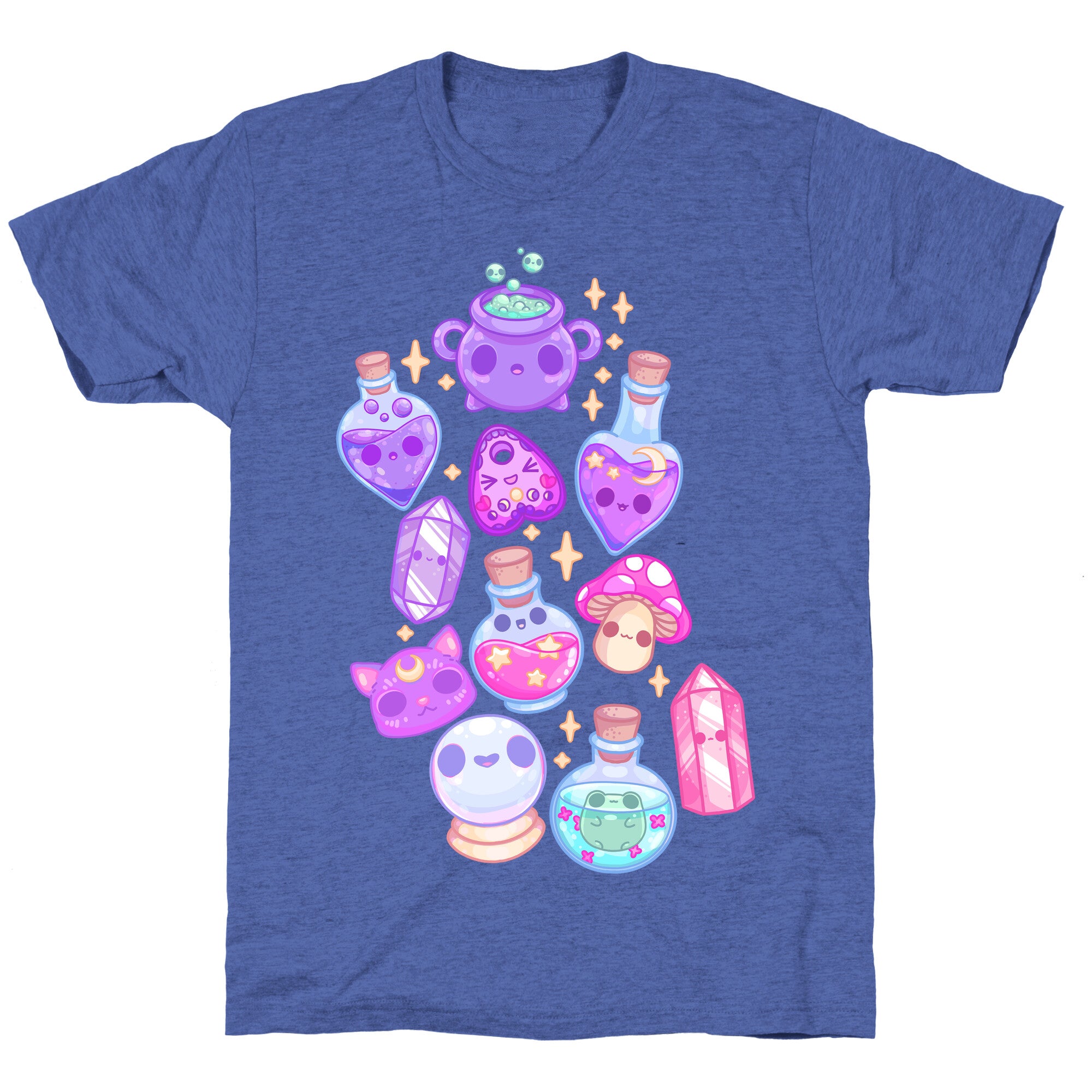 Kawaii Witchy Pattern Unisex Triblend Tee