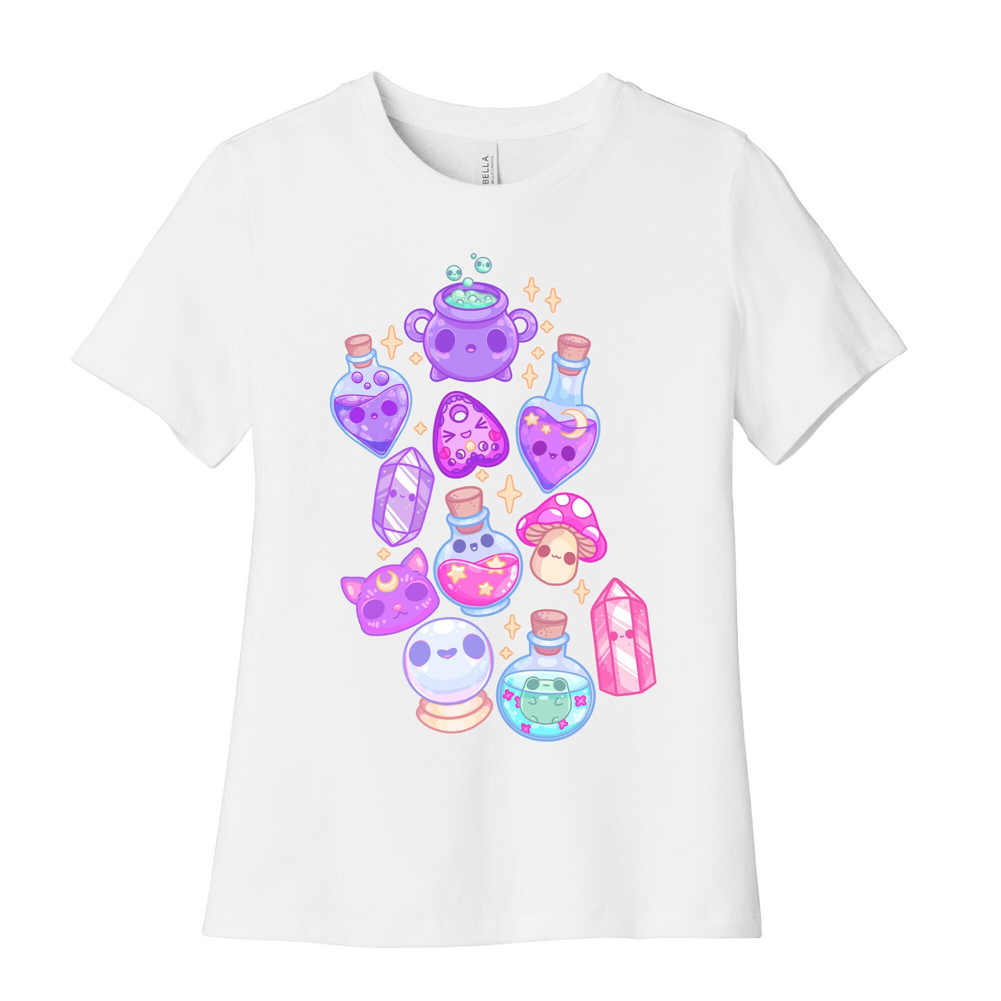 Kawaii Witchy Pattern Women's Cotton Tee