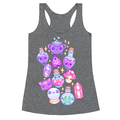 Kawaii Witchy Pattern Racerback Tank