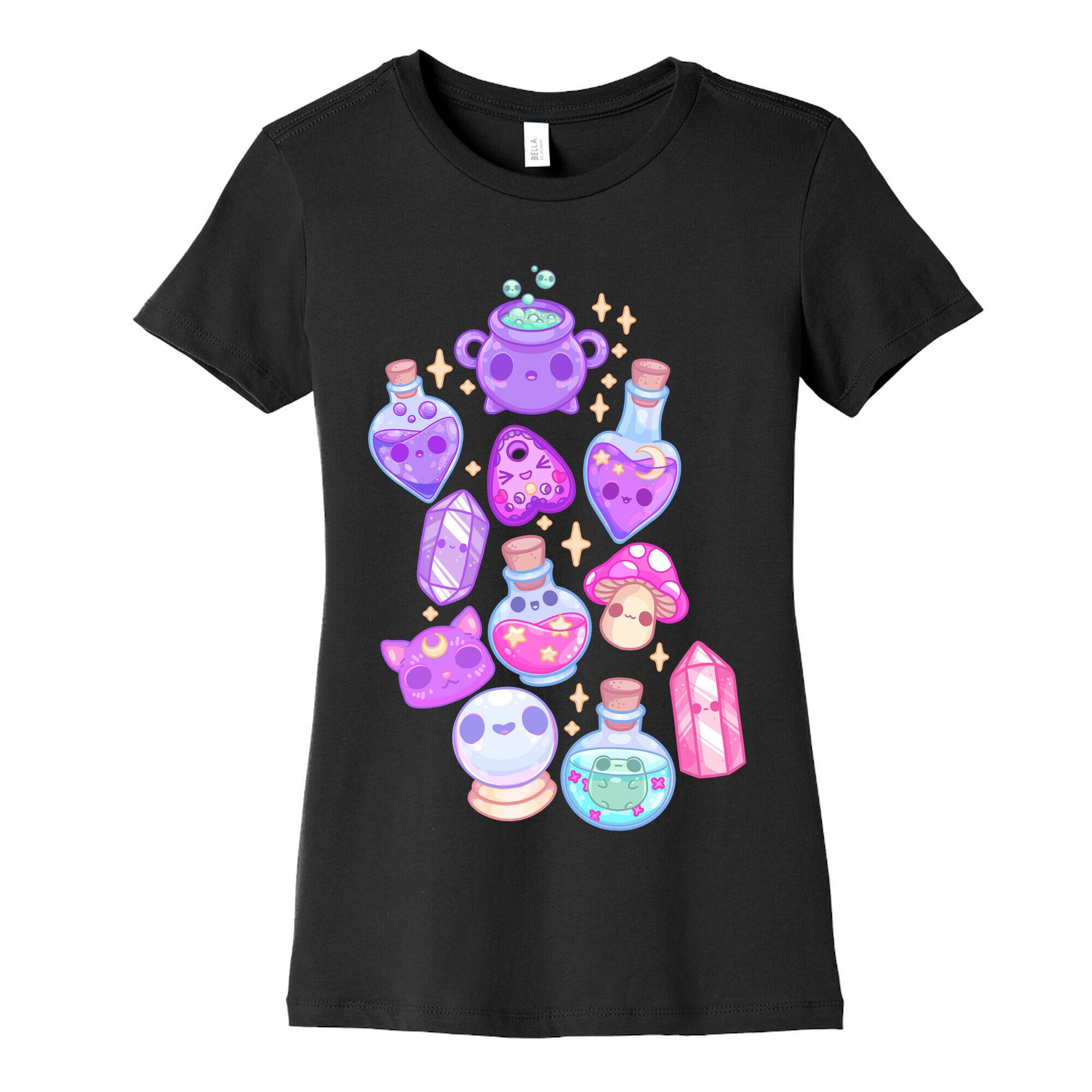 Kawaii Witchy Pattern Women's Cotton Tee